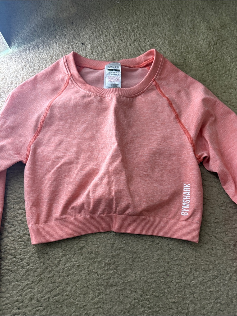 Gymshark Coral Pink Cropped Sweatshirt